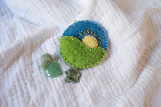 Sun and Hills Felt Tooth Fairy Pouch