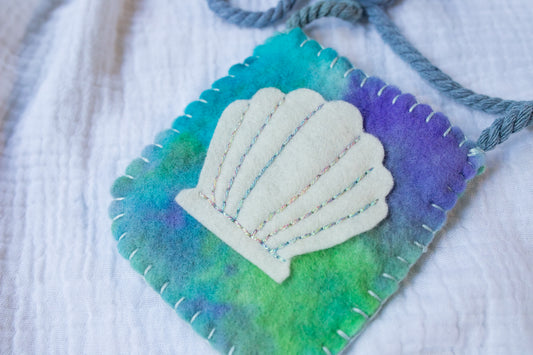 Seashell Felt Treasure Bag - Ocean