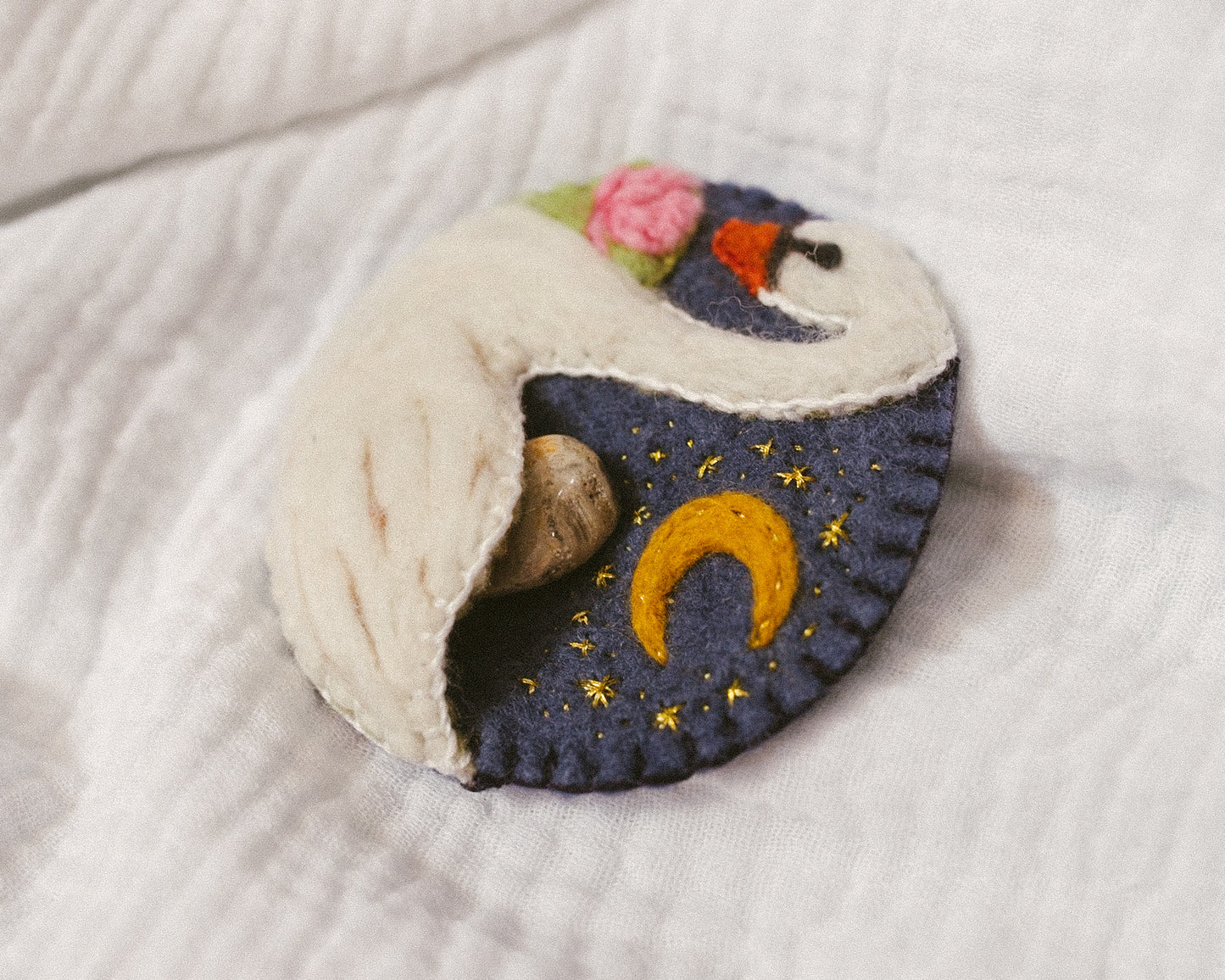 Swan Felt Tooth Fairy Pouch