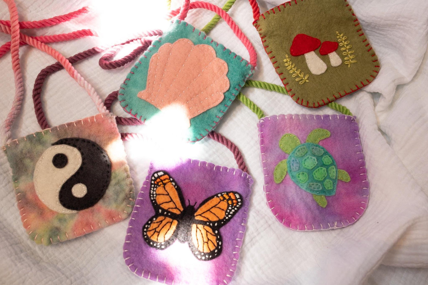 Seashell Felt Treasure Bag