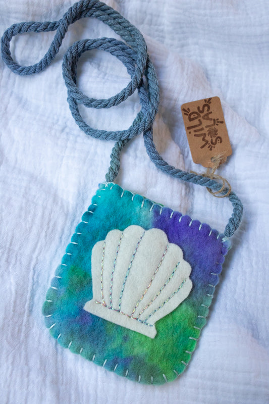 Seashell Felt Treasure Bag - Ocean