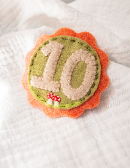 Toadstool Felt Birthday Badge