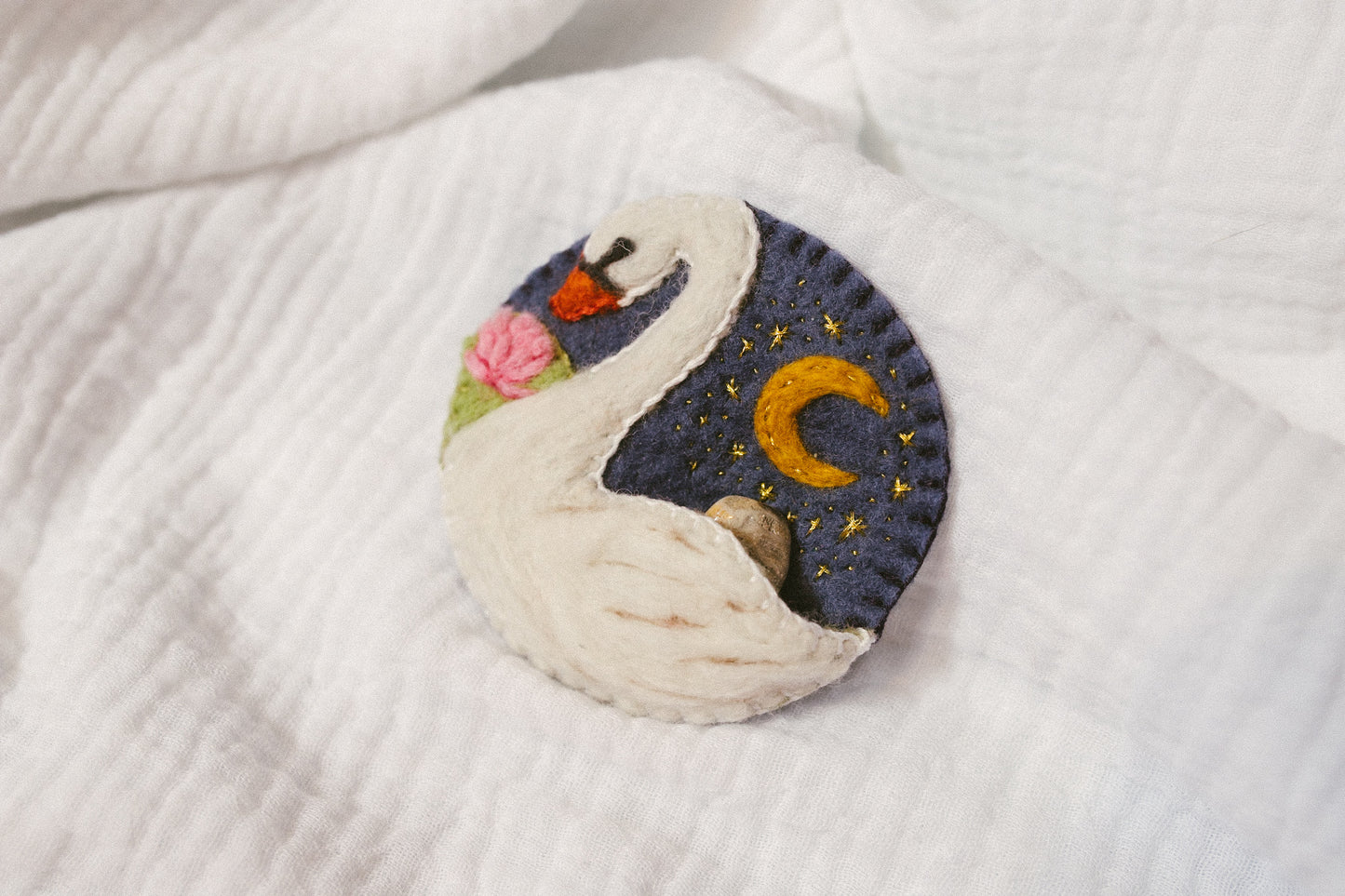Swan Felt Tooth Fairy Pouch