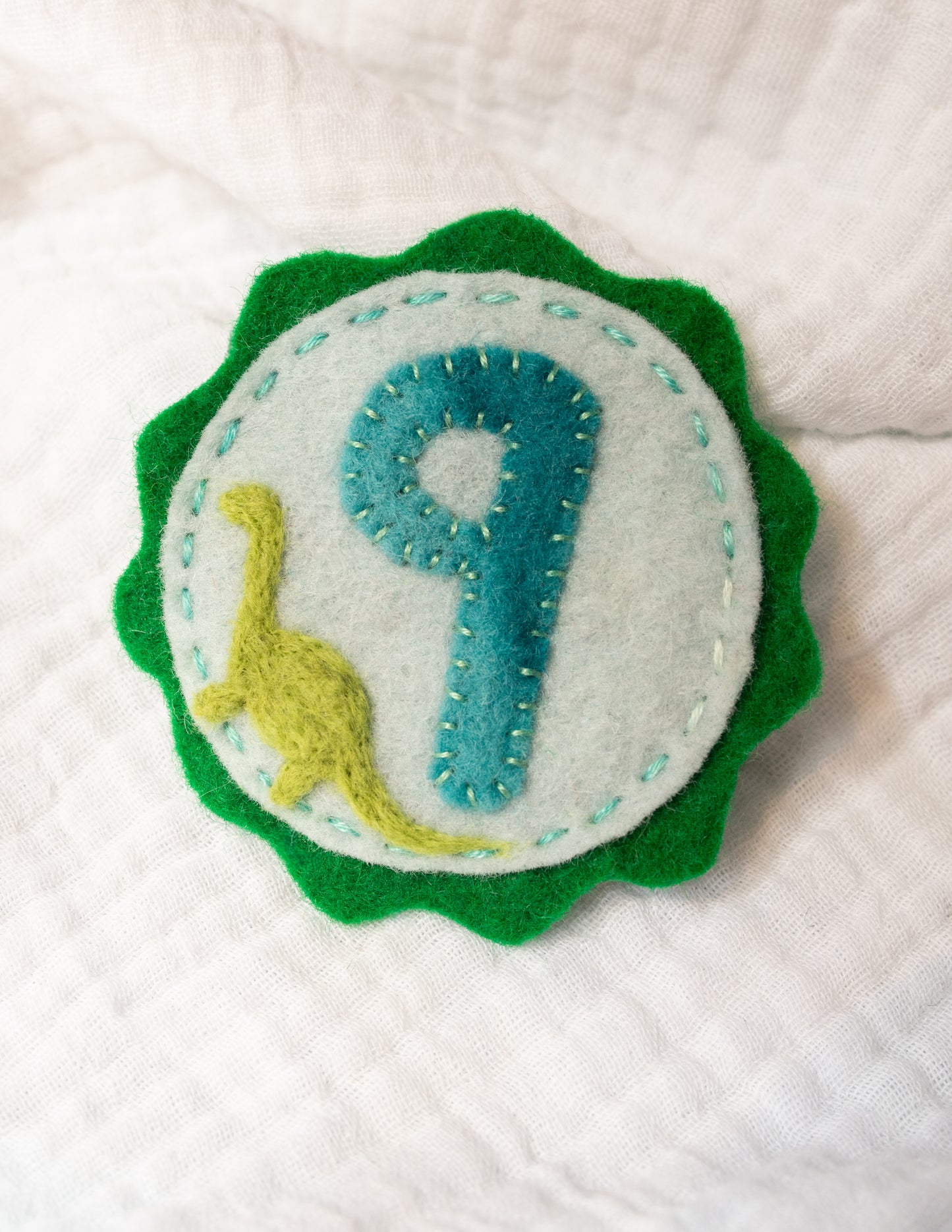 Dino Felt Birthday Badge