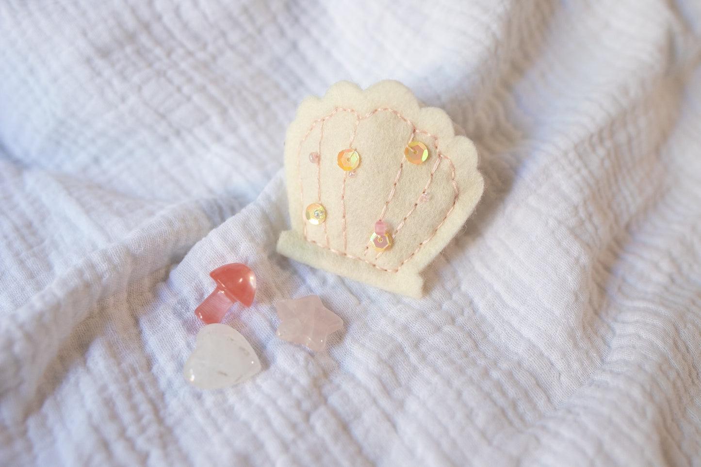 Seashell Felt Tooth Fairy Pouch