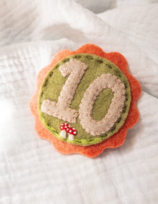 Toadstool Felt Birthday Badge