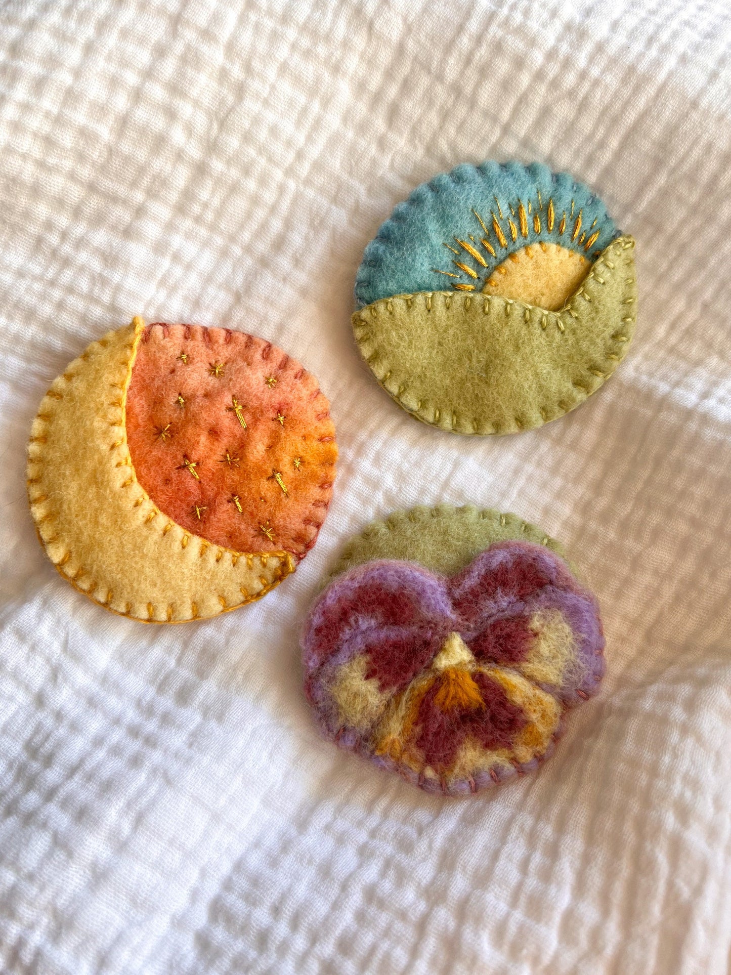 Moon and Stars - Felt Tooth Fairy Pouch
