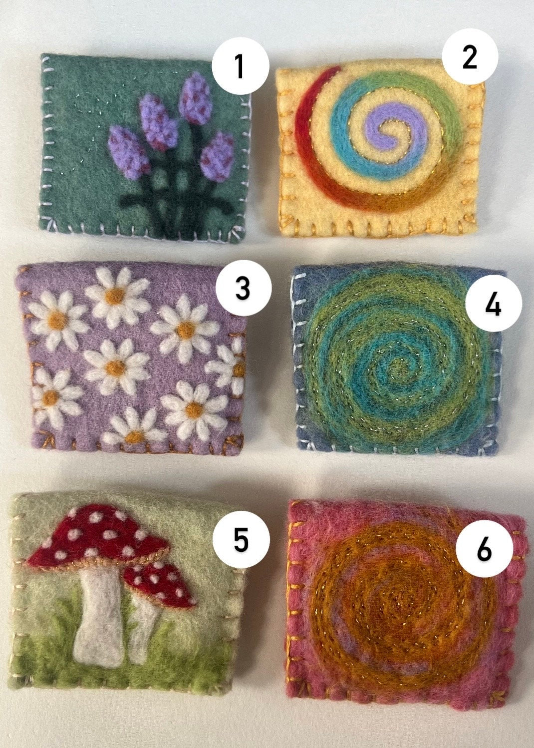 Needle Felt Button Pouch