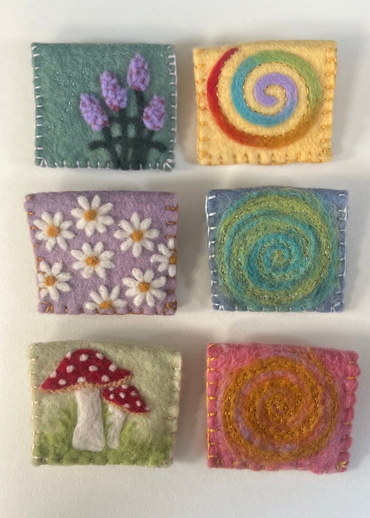 Needle Felt Button Pouch