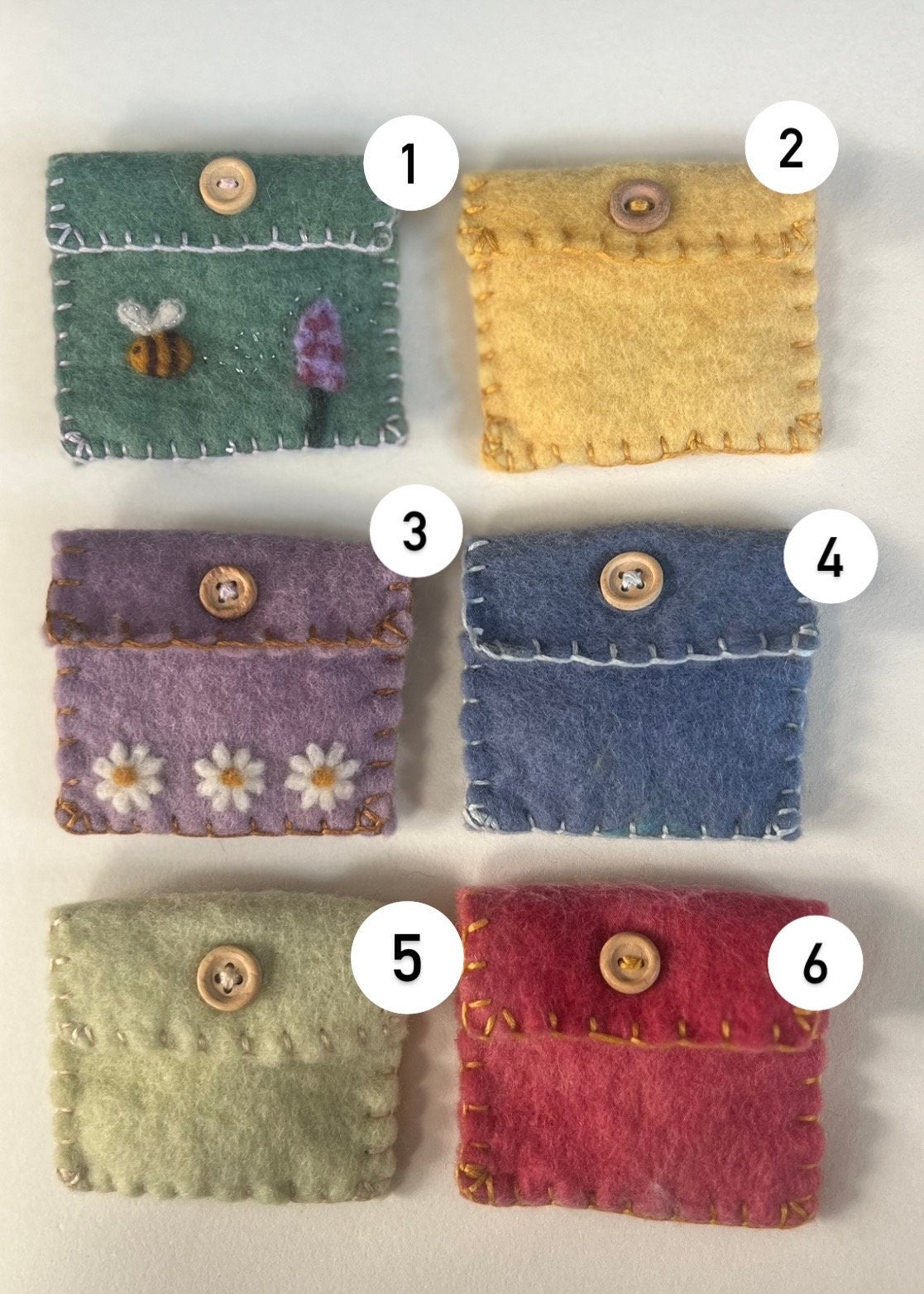 Needle Felt Button Pouch