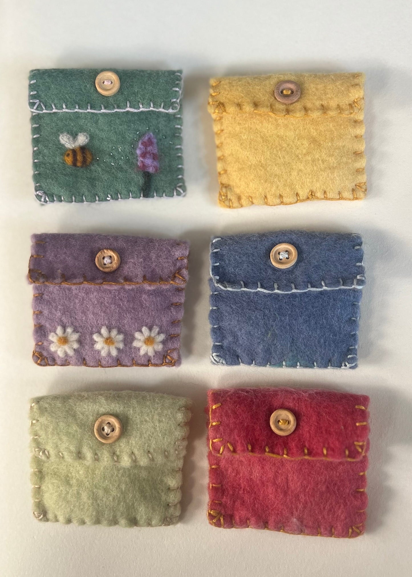Needle Felt Button Pouch